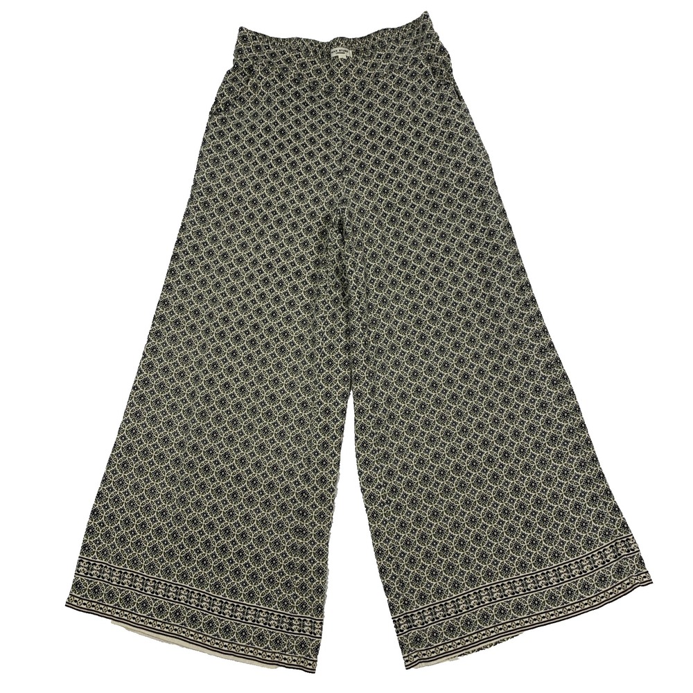 Max Studio London Womens Green Geometric Boho Wide Leg Pants Small